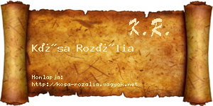 Kósa Rozália névjegykártya