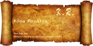 Kósa Rozália névjegykártya