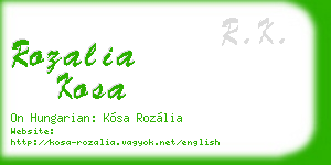 rozalia kosa business card